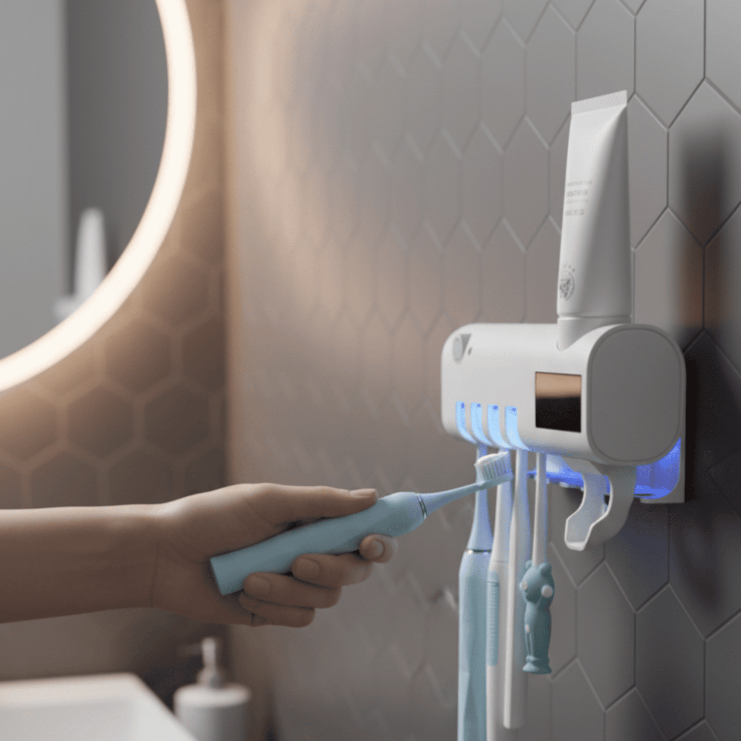 Soporte cepillos esterilizador UV