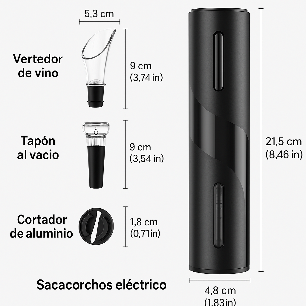 Nuevo set sacacorchos eléctrico