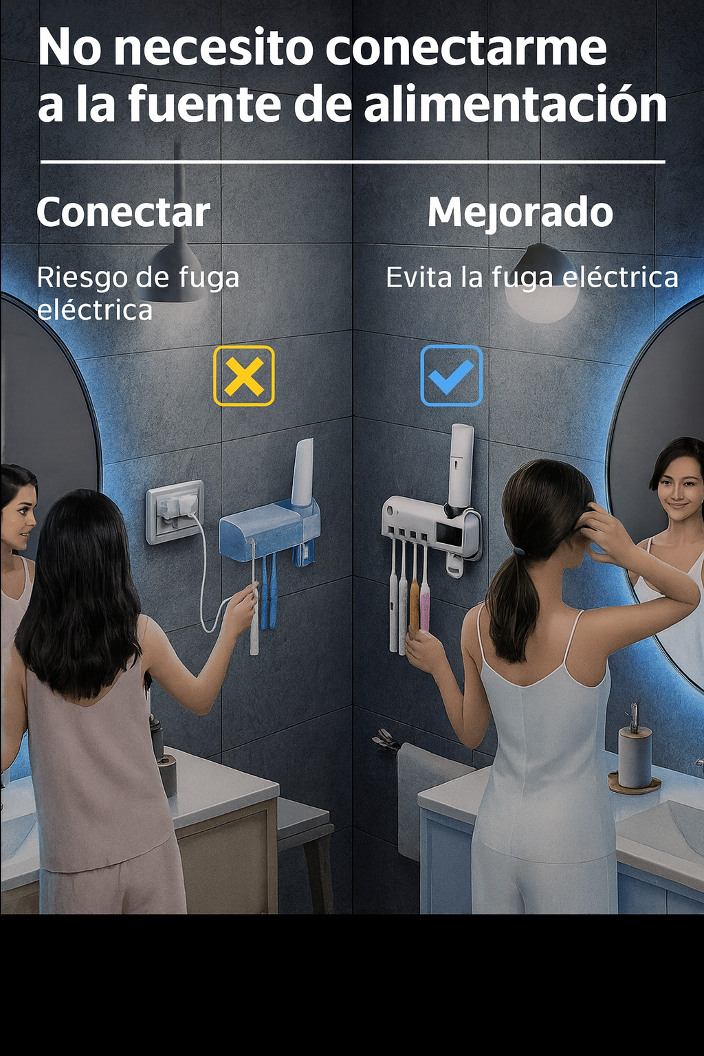 Soporte cepillos esterilizador UV